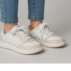 K-Swiss Youth 2 White Beige Low Top Kids Athletic Sneakers Lace Up Shoes Lq‎